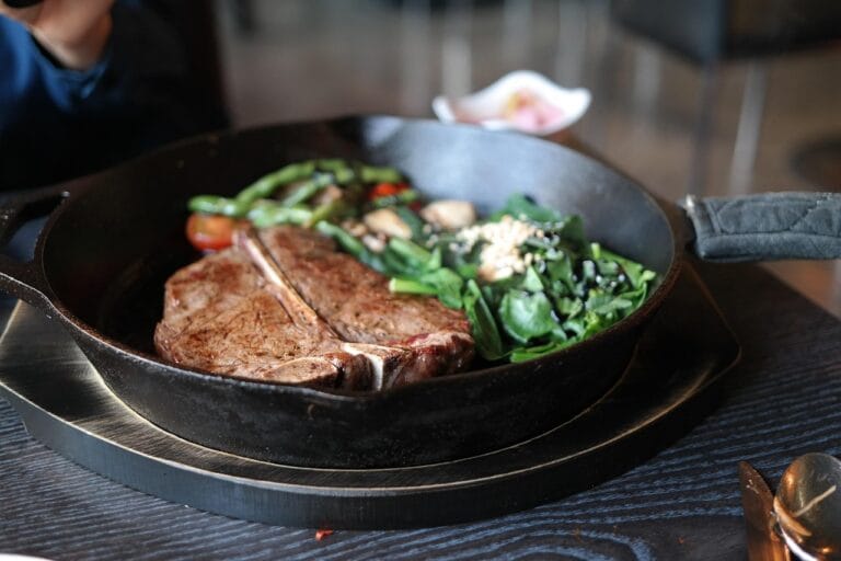 Grilled steak on a plate