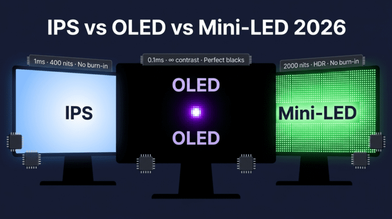 How to Pick a Monitor in 2026: IPS vs OLED vs Mini-LED — What the Specs Mean 3 How to Pick a Monitor in 2026: IPS vs OLED vs Mini-LED