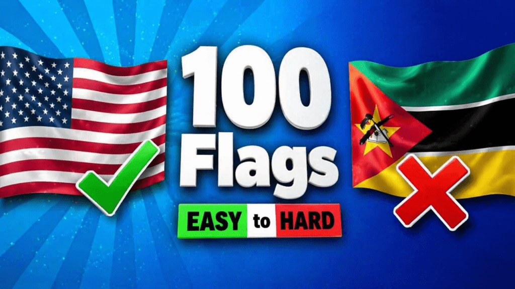 Guess 100 Flags: From Easy to Hard
